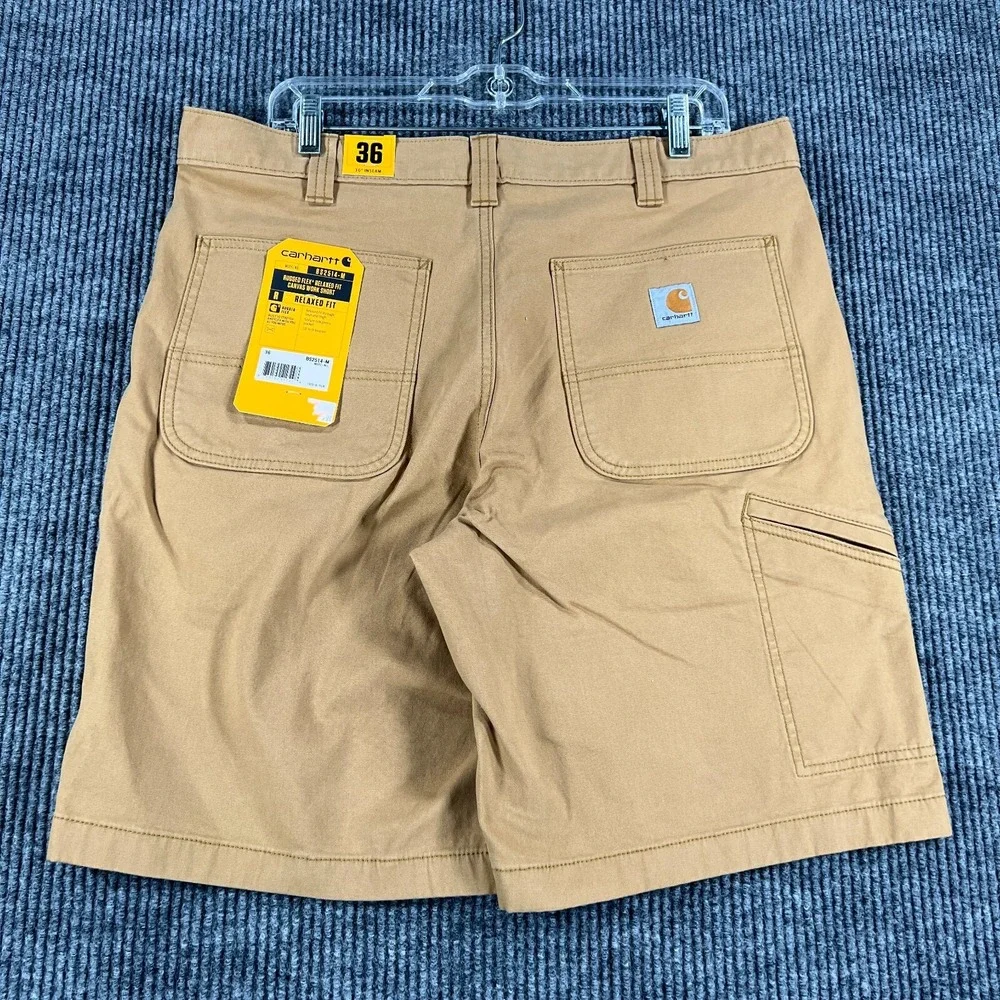 Carhartt Rugged Flex Relaxed Fit Canvas Work Shorts Mens 36 Brown Casual New